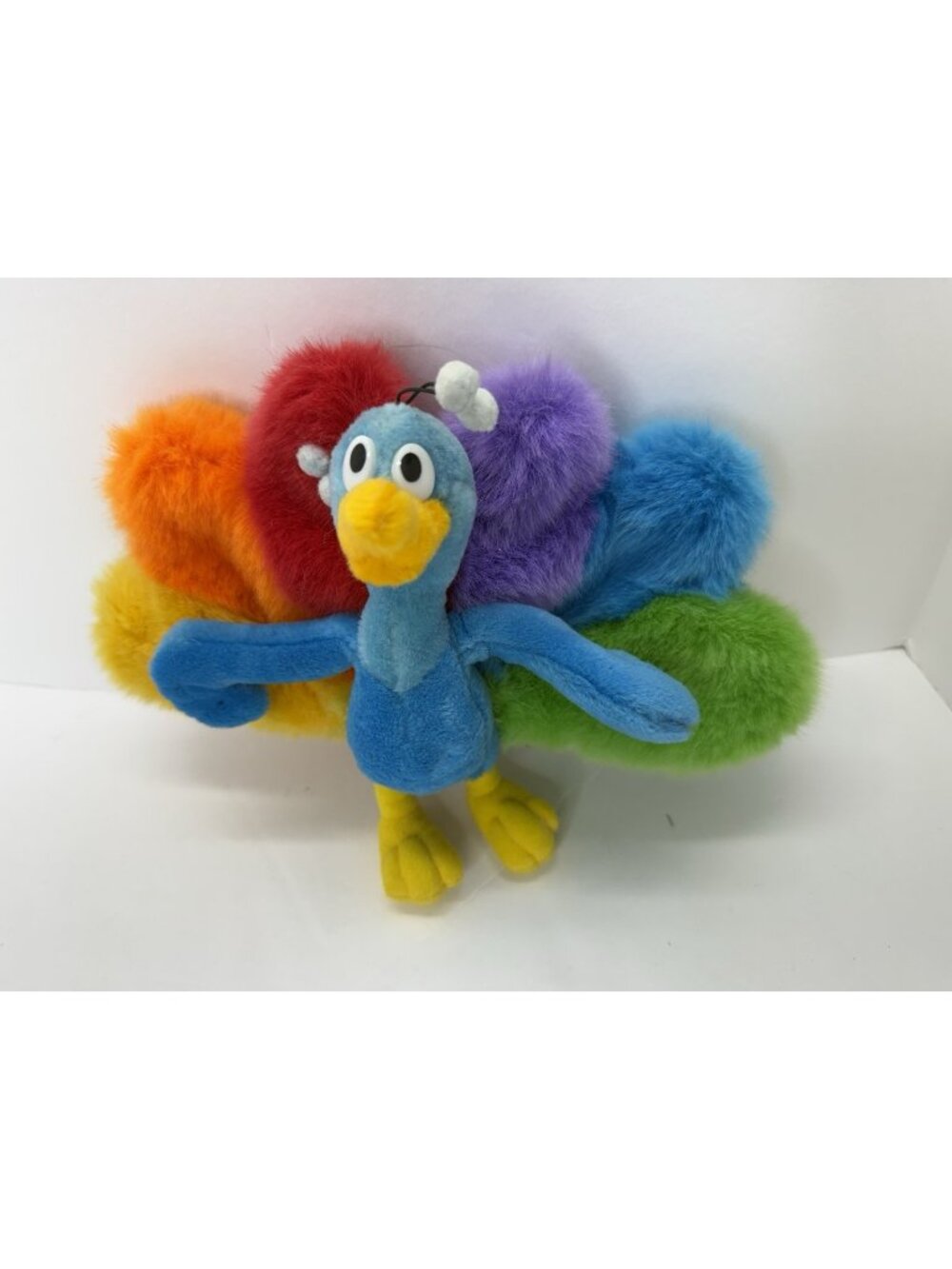 Vintage NBC Branded Rainbow Peacock Plush Stuffed Animal Bird Mascot 9"